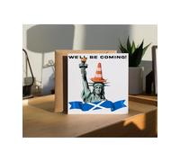 Hippowarehouse Scottish football we'll be coming Personalised Card. 15cm x 15cm with envelope for him for her Funny Cards for Men and Women Blank inside option