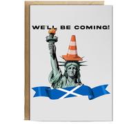 Hippowarehouse Scottish football we'll be coming Personalised Card A5 with envelope for him for her Funny Cards for Men and Women Blank inside option