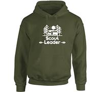 Hippowarehouse Scout Leader Unisex Hoodie Hooded top (Specific Size Guide in Description) Olive Green