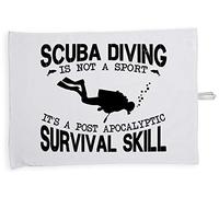 Hippowarehouse Scuba Diving is Not a Sport It's a Post Apocalyptic Survival Skill Tea Towel Eco Printed Dish Cloth Kitchen accessory 50cmx70cm 100% Cotton