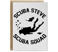 Hippowarehouse Scuba Steve Scuba Squad Birthday Card A5 Personalised with envelope for him for her Funny Cards for Men and Women Blank inside option