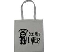 Hippowarehouse See You Later Grim Reaper Tote Shopping Gym Beach Bag 42cm x38cm, 10 litres