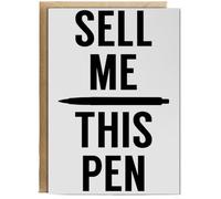 Hippowarehouse Sell me this pen Personalised Card A6 with envelope for him for her Funny Cards for Men and Women Blank inside option