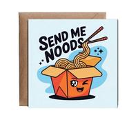Hippowarehouse Send me noods Personalised Card. 15cm x 15cm with envelope for him for her Funny Cards for Men and Women Blank inside option