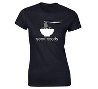 Hippowarehouse Send Noods Womens Fitted Short Sleeve t-Shirt (Specific Size Guide in Description) Black