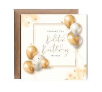 Hippowarehouse Sending you belated birthday wishes Personalised Card. 15cm x 15cm with envelope for him for her Funny Cards for Men and Women Blank inside option