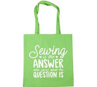 Hippowarehouse Sewing is the Answer Who Cares What the Question Is Tote Shopping Gym Beach Bag 42cm x38cm, 10 litres