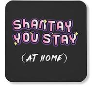 Hippowarehouse Shantay you stay at home drag race printed coaster gloss finish durable backing 9cm x 9cm 2 pack