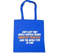 Hippowarehouse She's got that whole purpose driven warrior princess save the world type of vibe Tote Shopping Gym Beach Bag 42cm x38cm, 10 litres