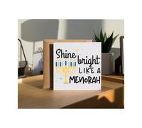 Hippowarehouse Shine bright like a Menorah Personalised Card. 15cm x 15cm with envelope for him for her Funny Cards for Men and Women Blank inside option