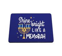 Hippowarehouse Shine bright like a Menorah printed mouse mat pad accessory black rubber base 240mm x 190mm x 60mm