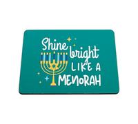 Hippowarehouse Shine bright like a Menorah printed mouse mat pad accessory black rubber base 240mm x 190mm x 60mm