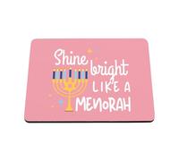 Hippowarehouse Shine bright like a Menorah printed mouse mat pad accessory black rubber base 240mm x 190mm x 60mm