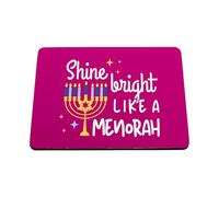 Hippowarehouse Shine bright like a Menorah printed mouse mat pad accessory black rubber base 240mm x 190mm x 60mm