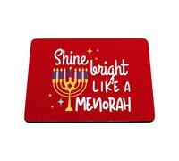Hippowarehouse Shine bright like a Menorah printed mouse mat pad accessory black rubber base 240mm x 190mm x 60mm