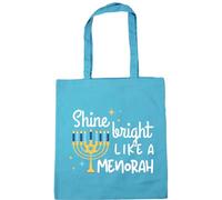 Hippowarehouse Shine bright like a Menorah Tote Shopping Gym Beach Bag 42cm x38cm, 10 litres