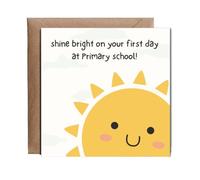 Hippowarehouse Shine bright on your first day at primary school Personalised Card. 15cm x 15cm with envelope for him for her Funny Cards for Men and Women Blank inside option
