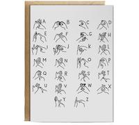 Hippowarehouse Sign language alphabet British Birthday Card A5 Personalised with envelope for him for her Funny Cards for Men and Women Blank inside option