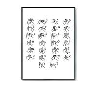 Hippowarehouse Sign language alphabet British Printed Poster A3 Wall Art Design Classroom Room Gym Office Décor