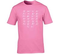 Hippowarehouse Sign Language Alphabet British Unisex Short Sleeve t-Shirt (Specific Size Guide in Description) Pink