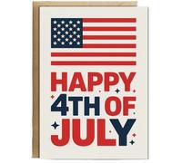 Hippowarehouse Simple Happy 4th of July Personalised Card A6 with envelope for him for her Funny Cards for Men and Women Blank inside option