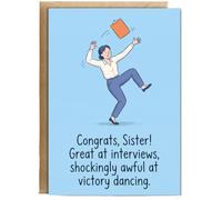 Hippowarehouse Sister's New Job Card for Sister, New Job for Sister, Awful Victory Card - A6 with envelope for him for her Funny Cards for Men and Women
