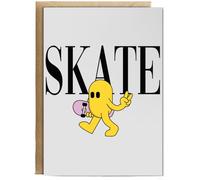 Hippowarehouse Skateboard flower peace sign Birthday Card A5 Personalised with envelope for him for her Funny Cards for Men and Women Blank inside option