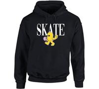 Hippowarehouse Skateboard flower peace sign unisex Hoodie hooded top Medium adult Black