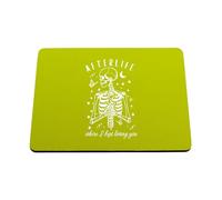 Hippowarehouse Skeleton afterlife where i kept loving you printed mouse mat pad accessory black rubber base 240mm x 190mm x 60mm