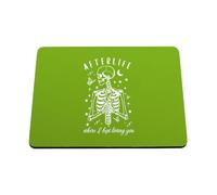 Hippowarehouse Skeleton afterlife where i kept loving you printed mouse mat pad accessory black rubber base 240mm x 190mm x 60mm