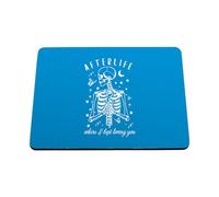 Hippowarehouse Skeleton afterlife where i kept loving you printed mouse mat pad accessory black rubber base 240mm x 190mm x 60mm