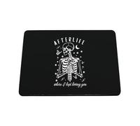 Hippowarehouse Skeleton afterlife where i kept loving you printed mouse mat pad accessory black rubber base 240mm x 190mm x 60mm