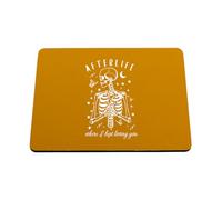 Hippowarehouse Skeleton afterlife where i kept loving you printed mouse mat pad accessory black rubber base 240mm x 190mm x 60mm