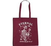 Hippowarehouse Skeleton Eternal still blooming in the end Tote Shopping Gym Beach Bag 42cm x38cm, 10 litres