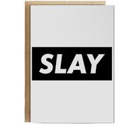 Hippowarehouse Slay Birthday Card A5 Personalised with envelope for him for her Funny Cards for Men and Women Blank inside option