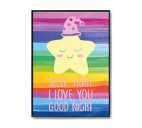 Hippowarehouse Sleep tight I love you goodnight (pink) Printed Poster A4 Wall Art Design Classroom Room Gym Office Décor