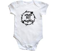Hippowarehouse Small but mighty baby vest bodysuit (short sleeve) boys girls
