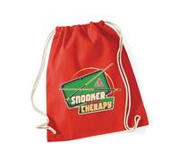 Hippowarehouse snooker is my therapy Drawstring Cotton School Gym Bag 37cm x 46cm, 12 litres