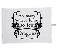Hippowarehouse So Many Village Idiots So Few Dragons Tea Towel Eco Printed Dish Cloth Kitchen accessory 50cmx70cm 100% Cotton
