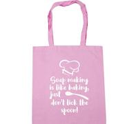Hippowarehouse soap making is like baking, just don't lick the spoon Tote Shopping Gym Beach Bag 42cm x38cm, 10 litres