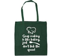Hippowarehouse soap making is like baking, just don't lick the spoon Tote Shopping Gym Beach Bag 42cm x38cm, 10 litres