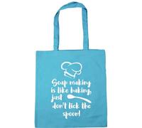 Hippowarehouse soap making is like baking, just don't lick the spoon Tote Shopping Gym Beach Bag 42cm x38cm, 10 litres