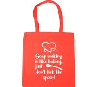 Hippowarehouse soap making is like baking, just don't lick the spoon Tote Shopping Gym Beach Bag 42cm x38cm, 10 litres