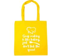 Hippowarehouse soap making is like baking, just don't lick the spoon Tote Shopping Gym Beach Bag 42cm x38cm, 10 litres