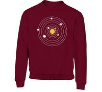 Hippowarehouse Solar System Planets Space Diagram Kids Children's Unisex Jumper Sweatshirt Pullover Maroon