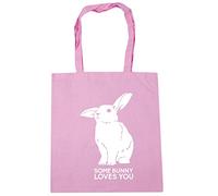 Hippowarehouse Some bunny loves you Tote Shopping Gym Beach Bag 42cm x38cm, 10 litres