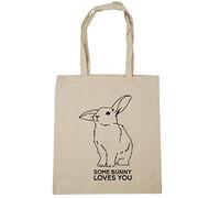 Hippowarehouse Some bunny loves you Tote Shopping Gym Beach Bag 42cm x38cm, 10 litres