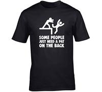 Hippowarehouse Some People just Need a pat on The Back Unisex Short Sleeve t-Shirt (Specific Size Guide in Description) Black
