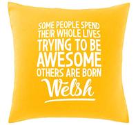 Hippowarehouse Some People Spend Their Whole Lives Trying to be Awesome Others are Born Welsh Printed bedroom accessory cushion cover case 41x41cm