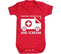 Hippowarehouse Sometimes I pretend I'm an ambulance and scream baby vest bodysuit (short sleeve) boys girls